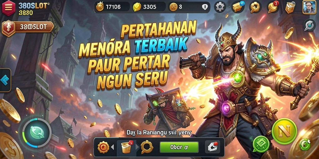 Gameplay seru 380SLOT dengan strategi pertahanan menara.