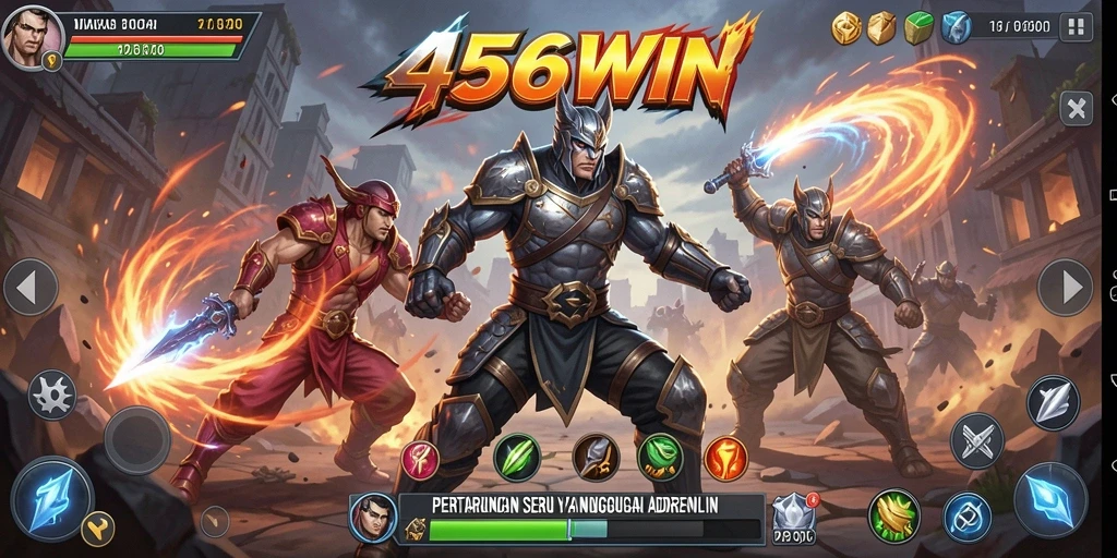 Tangkapan layar gameplay 456WIN menunjukkan aksi pertarungan yang mendebarkan.