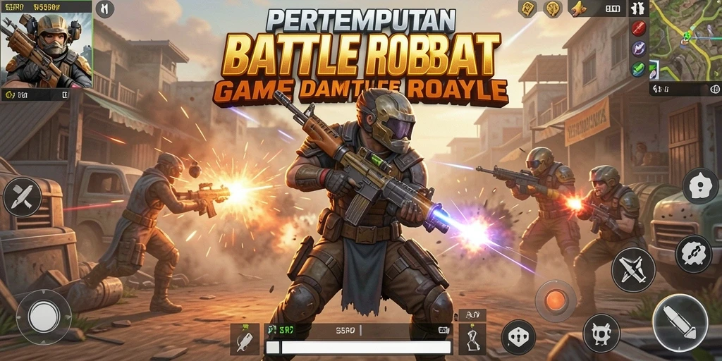 Tampilan aksi mendebarkan dalam gameplay Battle Royale 55RP.