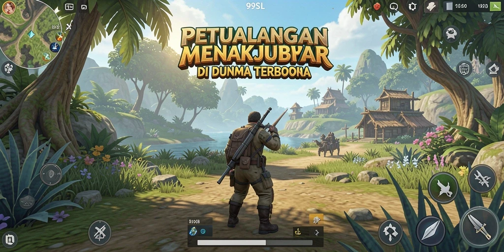 Screenshot gameplay menampilkan eksplorasi dunia terbuka yang menakjubkan.