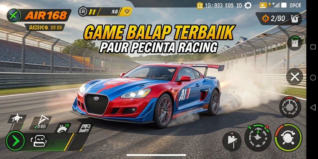 Tampilan gameplay AIR168 yang mendebarkan saat balapan.