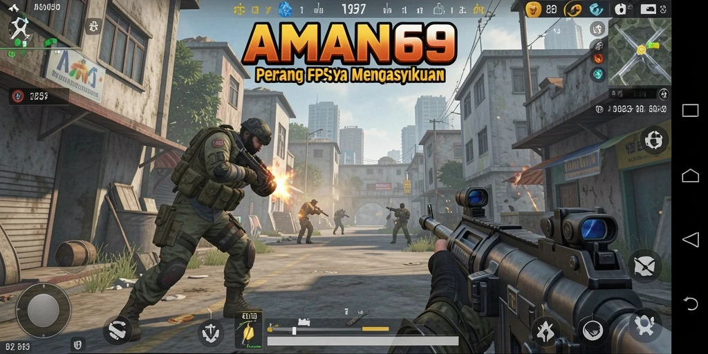 Tampilan gameplay seru dalam AMAN69 dengan aksi seru dan grafis menawan.
