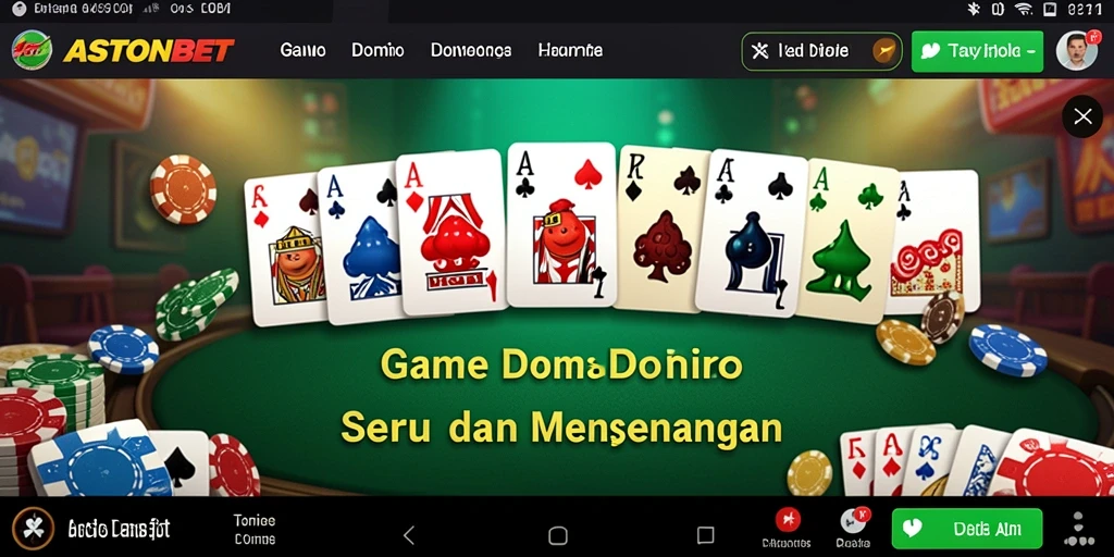 Tampilan menarik dari gameplay Domino di ASTONBET.