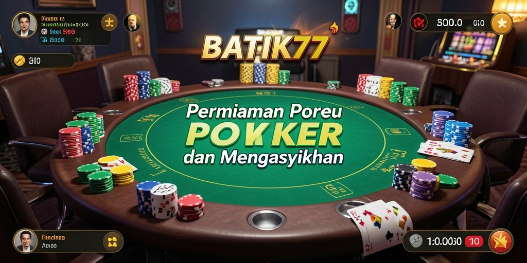 Screenshot gameplay BATIK77 menunjukkan suasana seru permainan Poker.