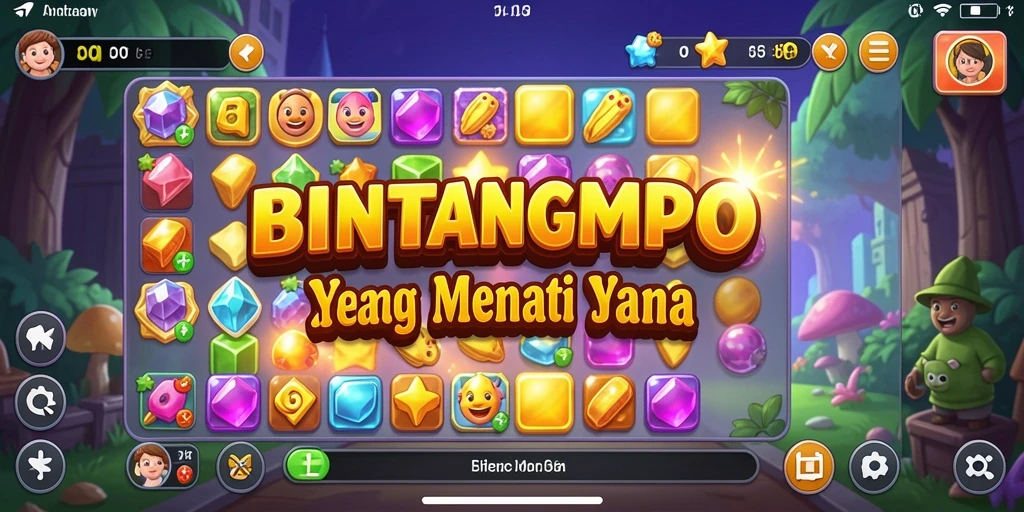 Gameplay BINTANGMPO yang seru saat mencocokkan bintang-bintang.