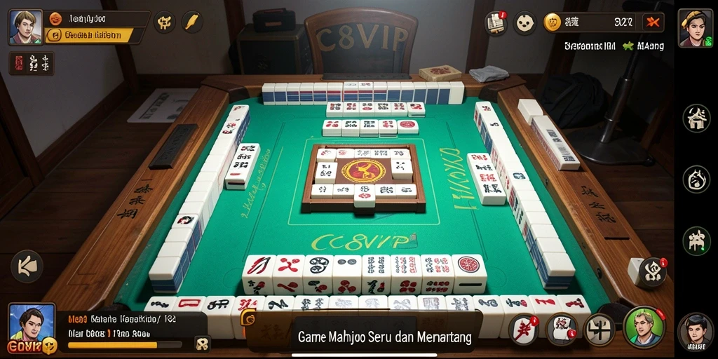 Tampilan screenshot C8VIP menampilkan gameplay menegangkan Mahjong.