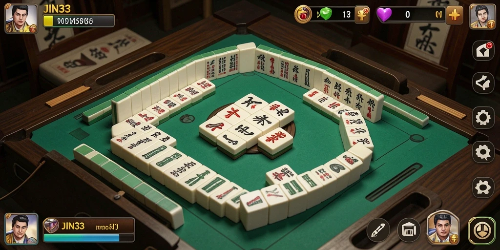 Screenshot gameplay JIN33 menampilkan papan Mahjong yang menarik dan menantang.