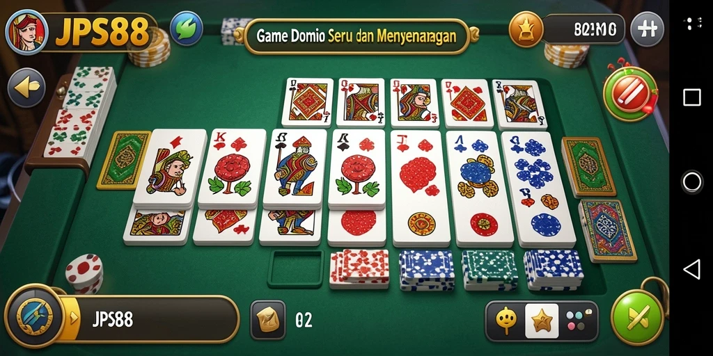 Tampilan gameplay Domino yang seru dan mendebarkan di JPS88.