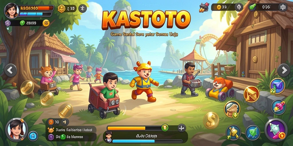 Tangkapan layar gameplay KASTOTO yang menyenangkan dan santai.