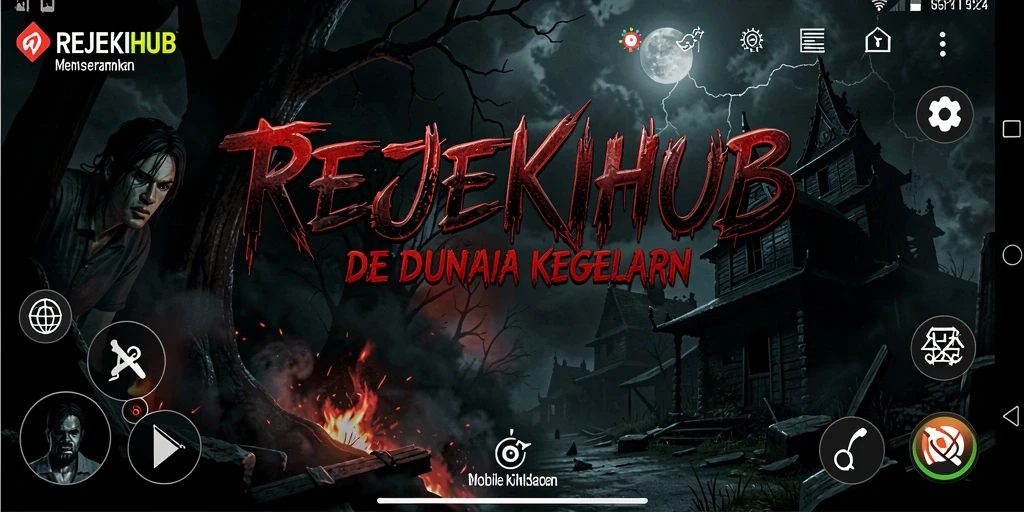 Gameplay menegangkan di REJEKIHUB dengan suasana menyeramkan.