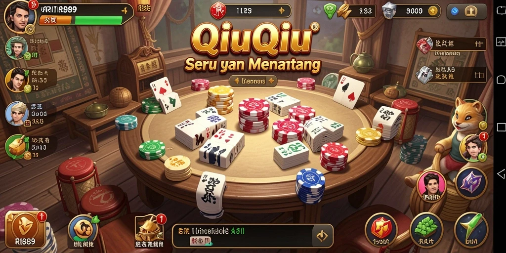 Screenshot utama menunjukkan gameplay QiuQiu yang menarik dan seru.