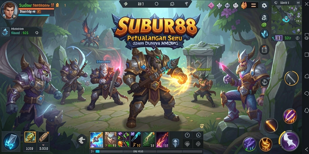 Screenshot menarik dari gameplay SUBUR88 menampilkan aksi seru dalam MMORPG.