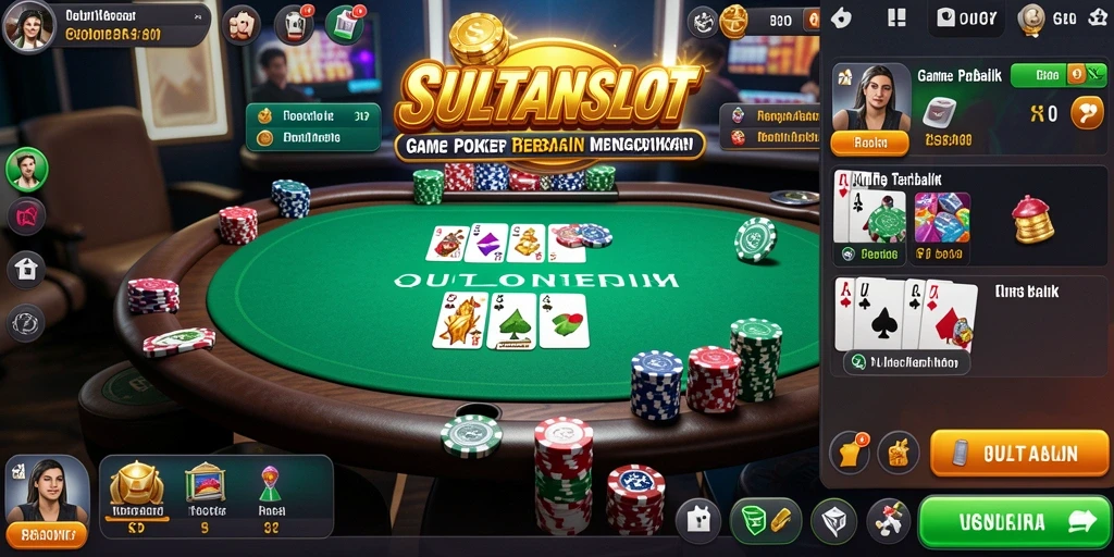 Tampilan gameplay Poker yang seru di SULTANSLOT.