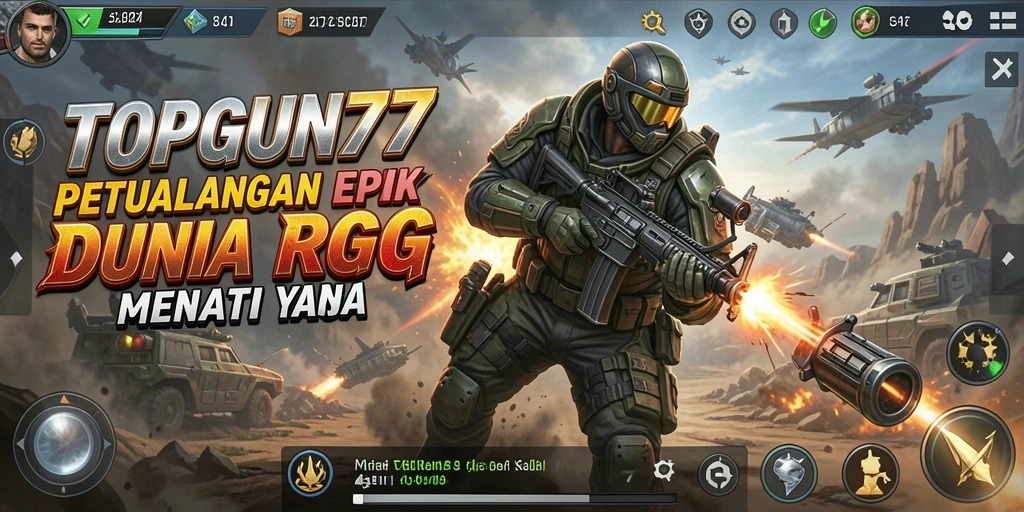 Screenshot gameplay TOPGUN77 dengan pertarungan seru dan grafik menawan.
